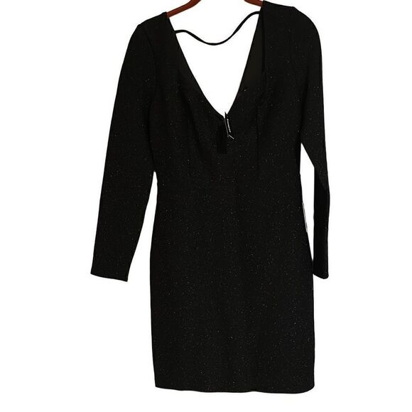 *New* Express Ladies Size S Sparkle Glitters Sweetheart Neck Black Body Mini Dre - Picture 10 of 14
